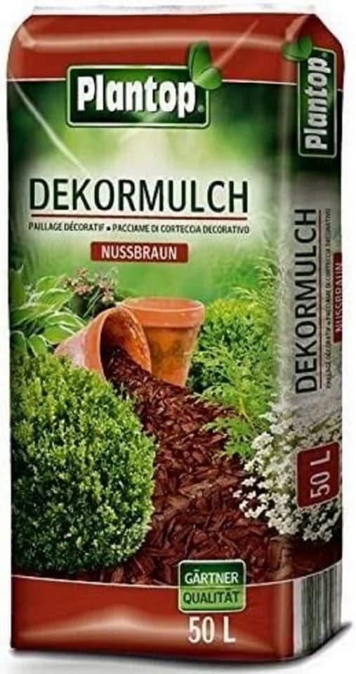 Plantop Rindenmulch Dekor Mulch Nussbraun 50l