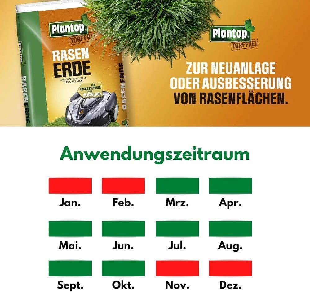 Plantop Rasenerde torffrei 40 L Bio - Bild 3