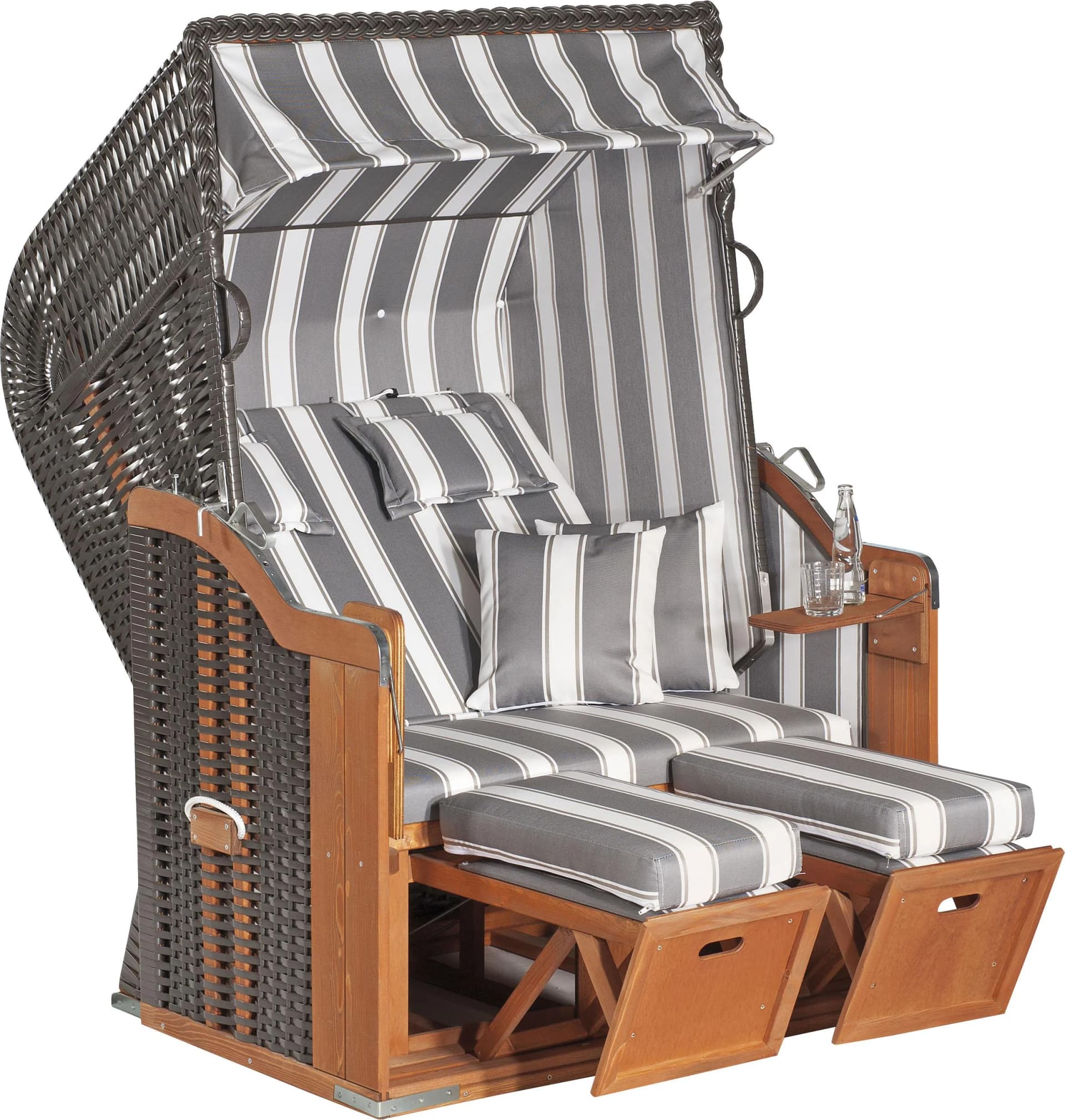 Strandkorb SUNNYSMART Rustikal 250 Plus Grau 2-Sitzer