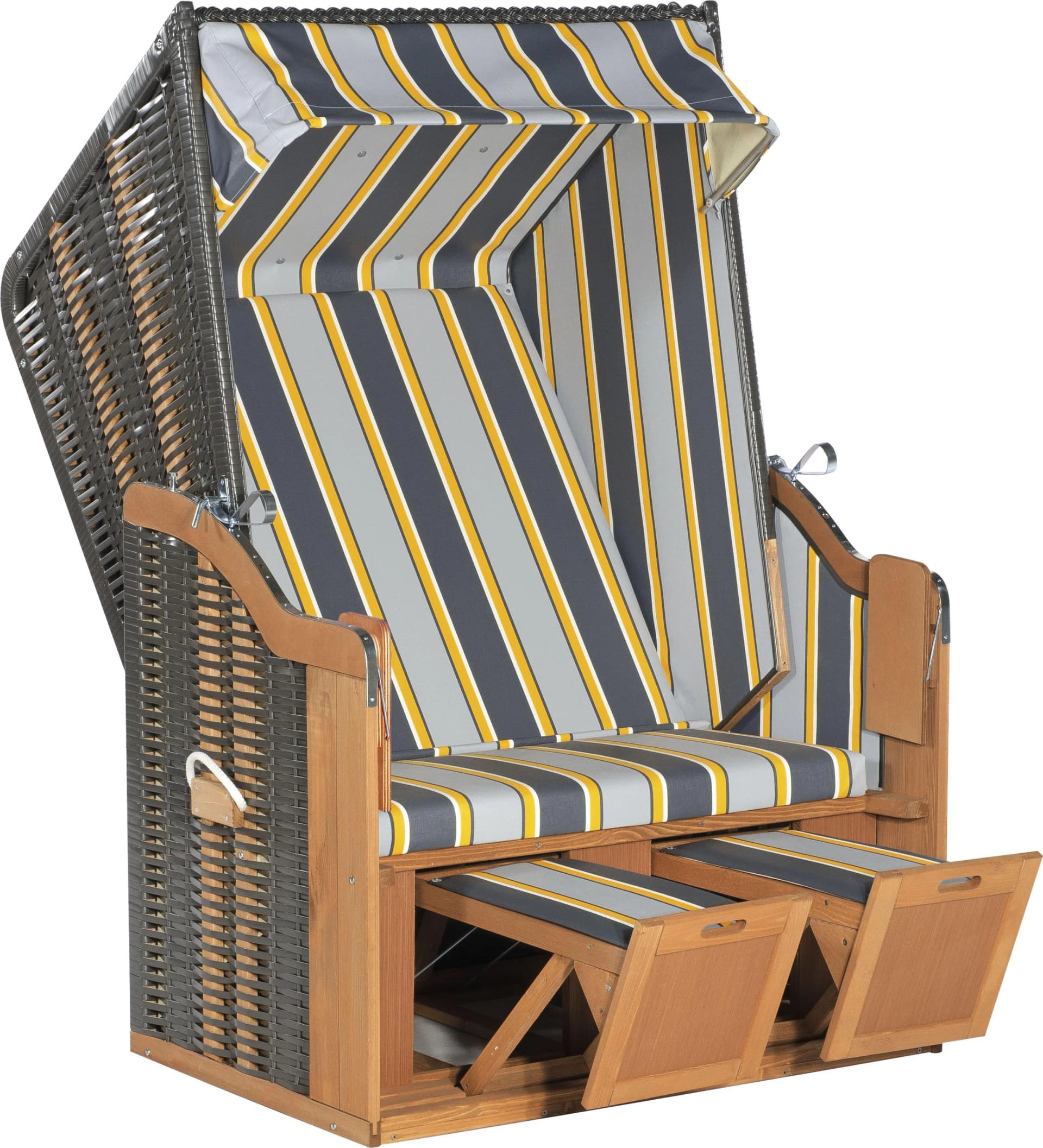 Strandkorb SUNNYSMART Rustikal 50 Basic 620 Halblieger