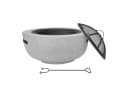IC Gardenworld Feuerschale 2-in-1 mit Grillfunktion Grau Granit-Optik Bild 2