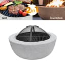 IC Gardenworld Feuerschale 2-in-1 mit Grillfunktion Grau Granit-Optik Bild 5