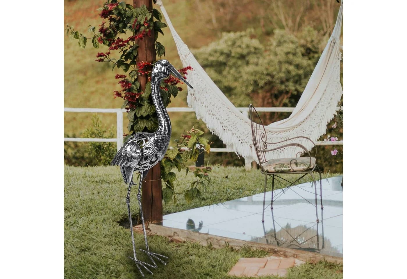 kamelshopping Gartenfigur Metall Modern Handbemalt
