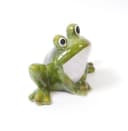 B&S Frosch Dekofigur Garten Keramik Grün Grau Bild 1