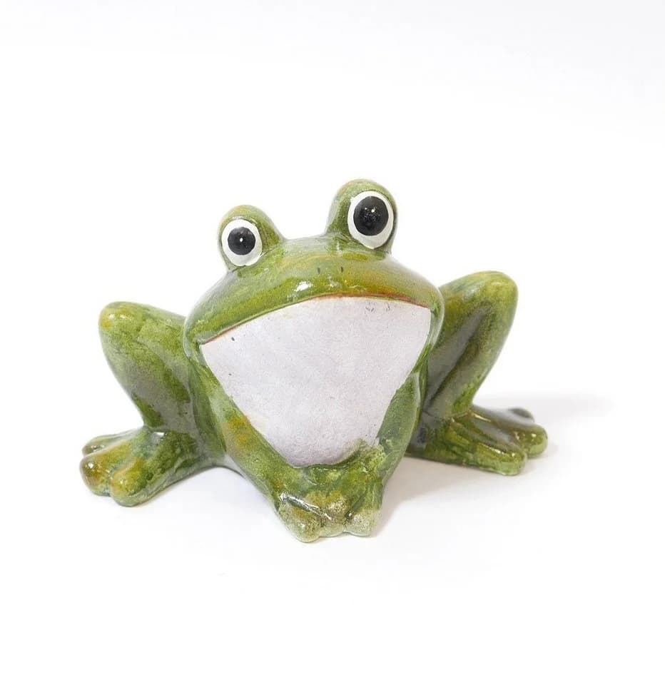 B&S Frosch Dekofigur Garten Keramik Grün Grau - Bild 2