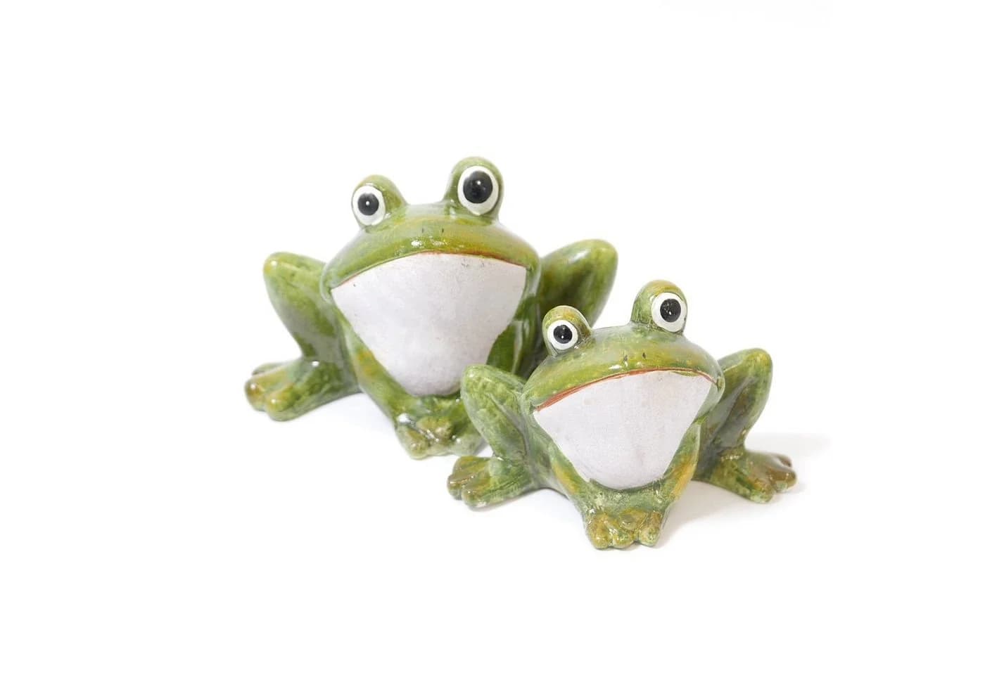 B&S Frosch Dekofigur Garten Keramik Grün Grau - Bild 3