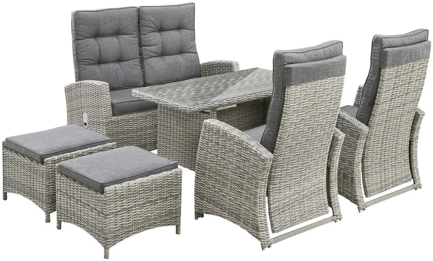 Moderne Garten-Essgruppe aus Polyrattan und Aluminium - Bild 4