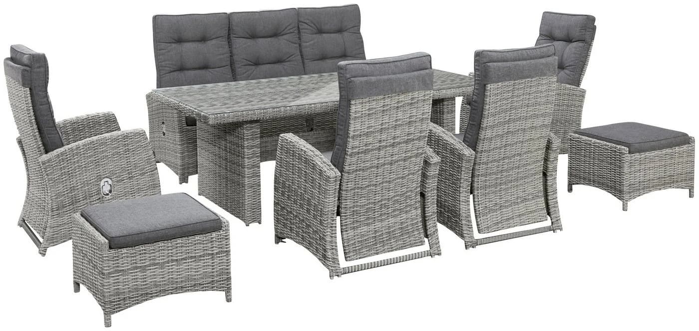 Garten-Essgruppe KONIFERA Monaco Grau Polyrattan - Bild 4