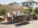 Konifera Garten-Essgruppe Mailand 19-tlg. Grau/Braun Polyrattan Bild 2