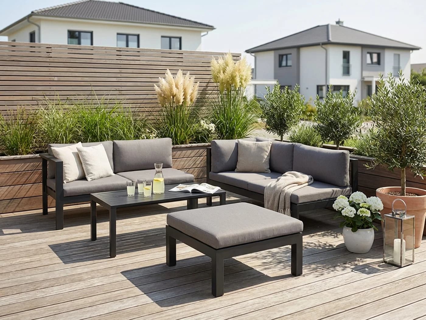 KONIFERA Gartenlounge-Set Dubai Anthrazit Aluminium 5-tlg. - Bild 2