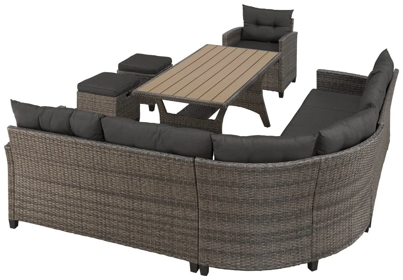 KONIFERA Gartenlounge-Set Keros Premium 8-tlg. Grau/Braun Polyrattan - Bild 3