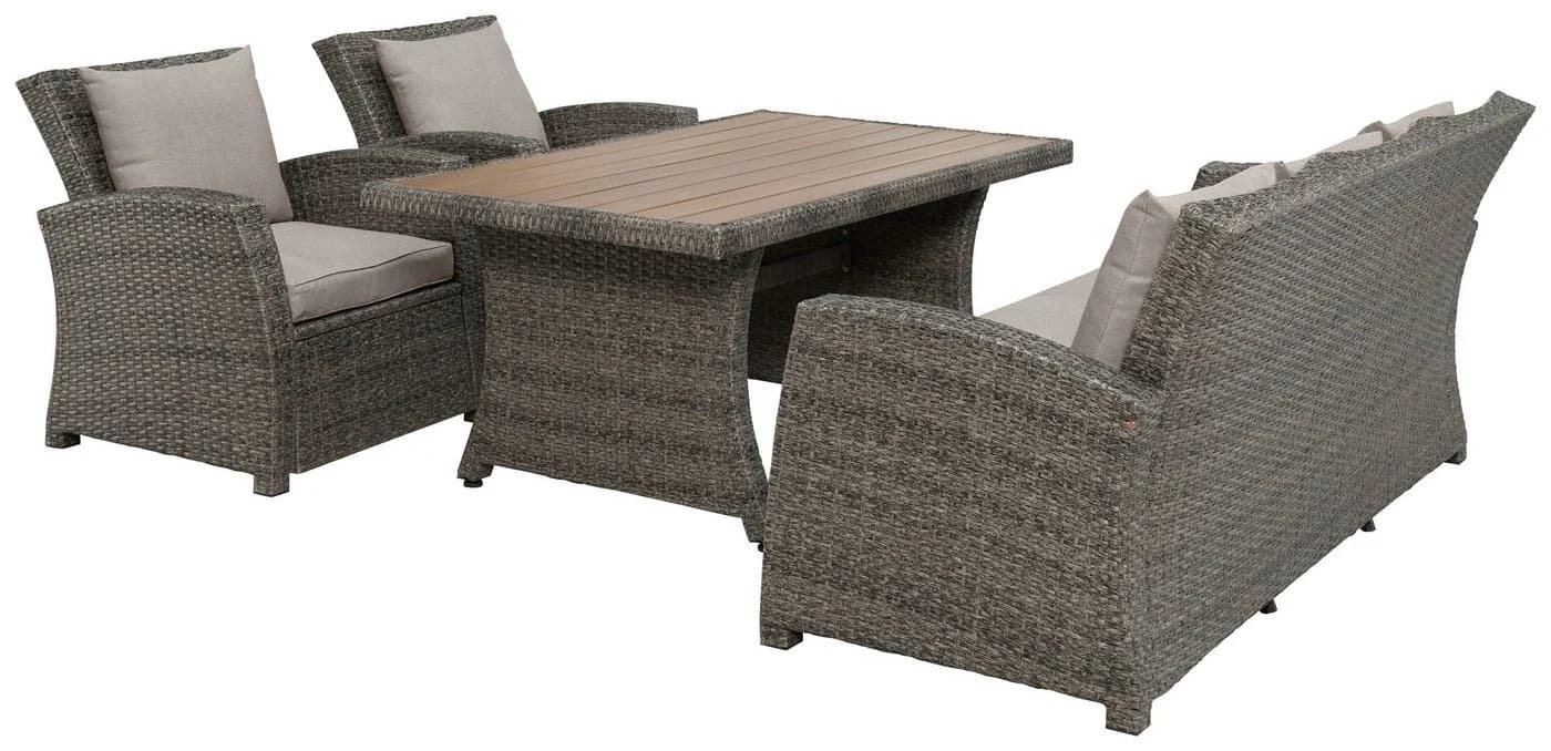 KONIFERA Gartenlounge-Set Siros 12-tlg. Polyrattan Braun/Beige - Bild 3