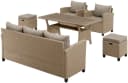 KONIFERA Gartenlounge-Set Amsterdam 16-tlg. Beige Polyrattan Bild 3