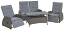 Konifera Gartenlounge-Set Vigo Grau Poly Rattan mit verstellbarer Lehne Bild 1