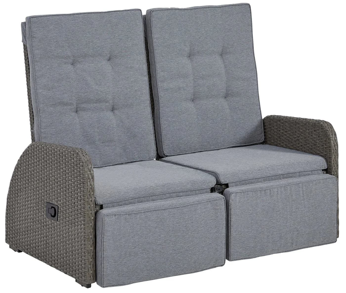 Konifera Gartenlounge-Set Vigo Grau Poly Rattan mit verstellbarer Lehne - Bild 4