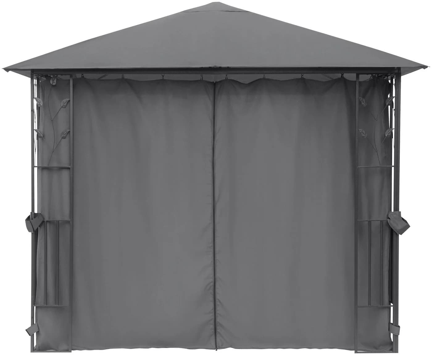 KONIFERA Pavillon Athen Blätter-Optik Schwarz mit 4 Seitenteilen - Bild 3