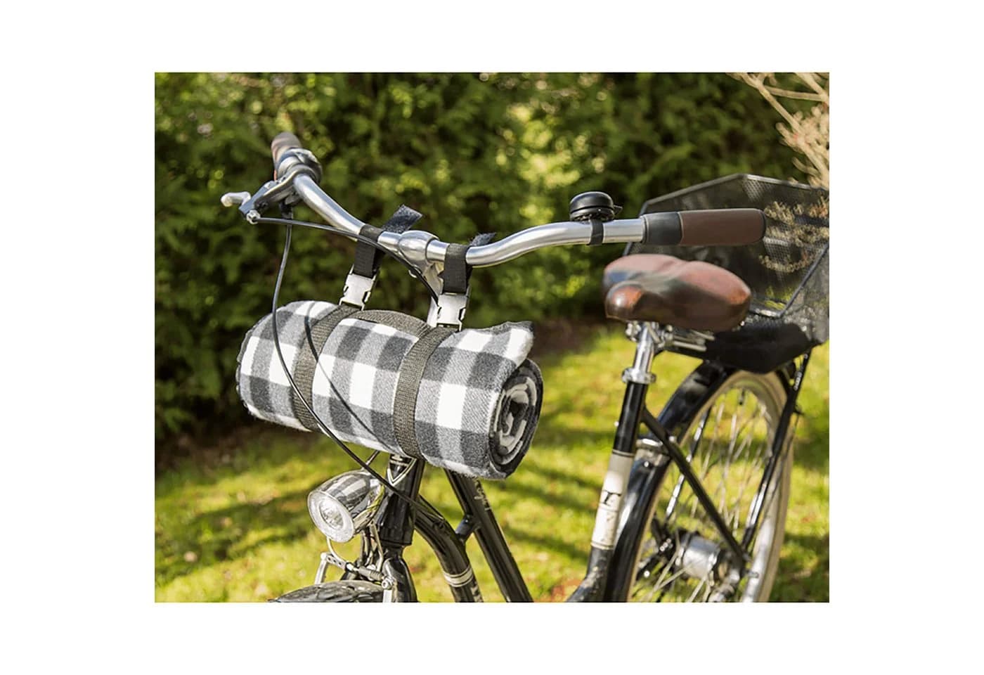 Picknickdecke mit Fahrrad-Clips 120x135cm Polyester wasserabweisend - Bild 4