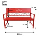 DanDiBo Gartenbank Metall Wetterfest Rot 2-Sitzer Bild 1