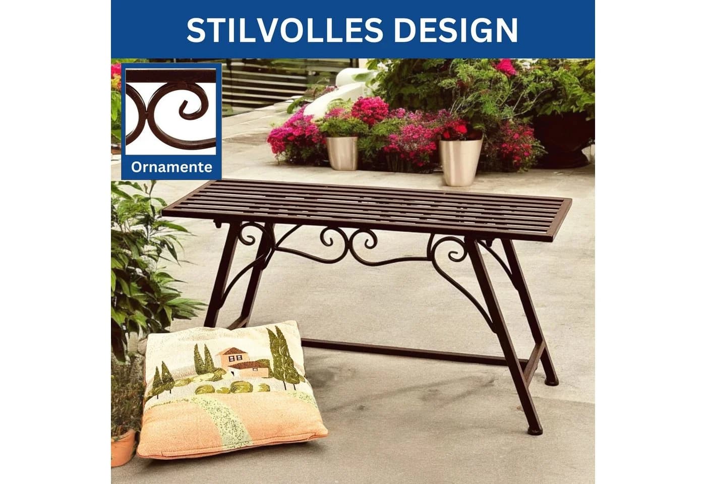 DanDiBo Gartenbank Metall 83 cm Rost Optik - Bild 3