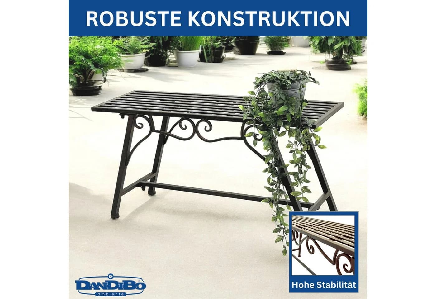 DanDiBo Gartenbank Metall 83 cm Rost Optik - Bild 4