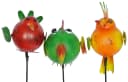 Denk Gartenstecker 3er Set bunte fliegende Tiere Metall Bild 2