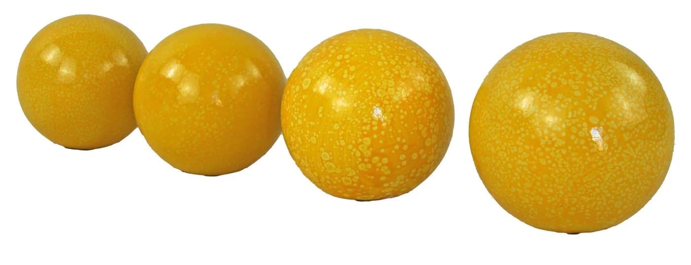 Denk Dekokugel 3er Set Schöne Gartenkugel Gelb - Bild 3