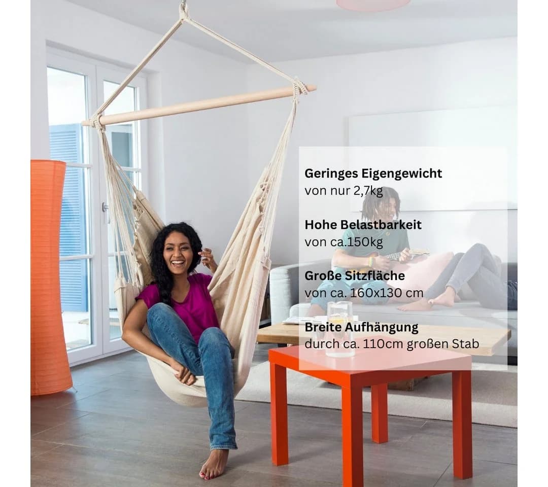 Amazonas Hängesessel Brasil KingSize Beige Handgefertigt - Bild 4
