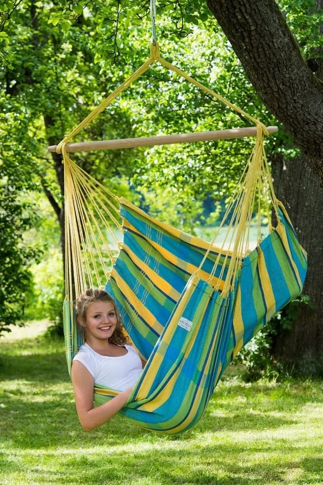 AMAZONAS Hängesessel Brasil KingSize Gelb Handgefertigt 150kg Tragkraft