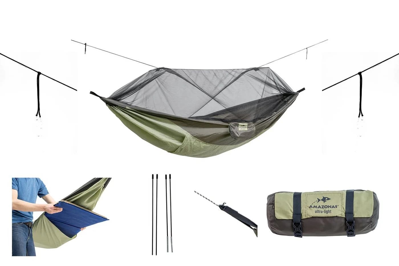 Amazonas Hängematte Moskito Traveller Thermo mit Moskitonetz und Thermofach - Bild 2