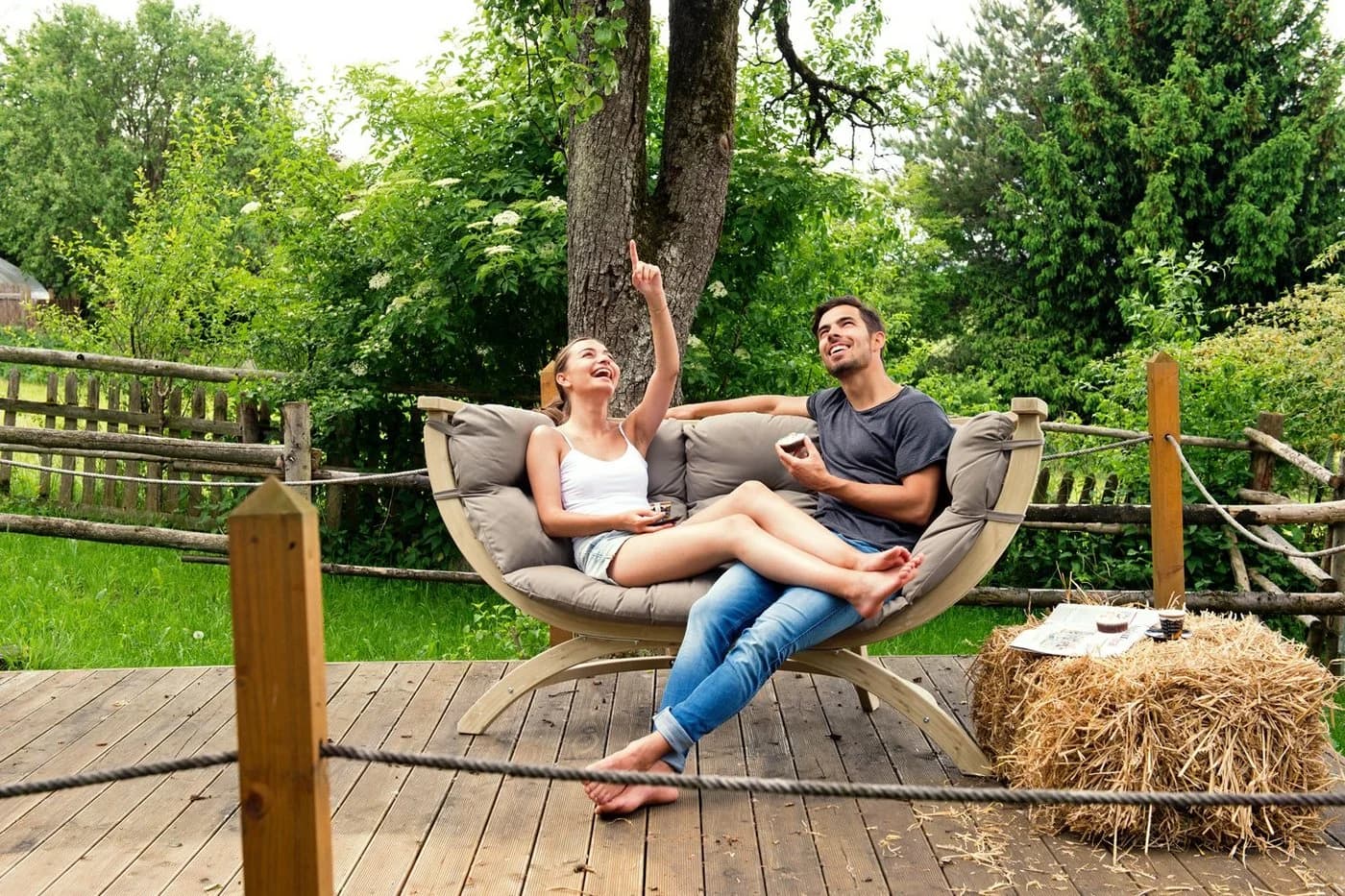Amazonas Loungesofa Siena Due Taupe Gartenmöbel