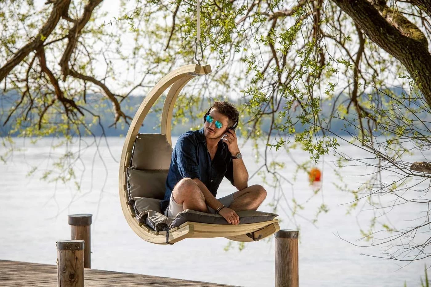 Amazonas Hängesessel Swing Chair anthracite mit Sitzkissen & Schwingfeder