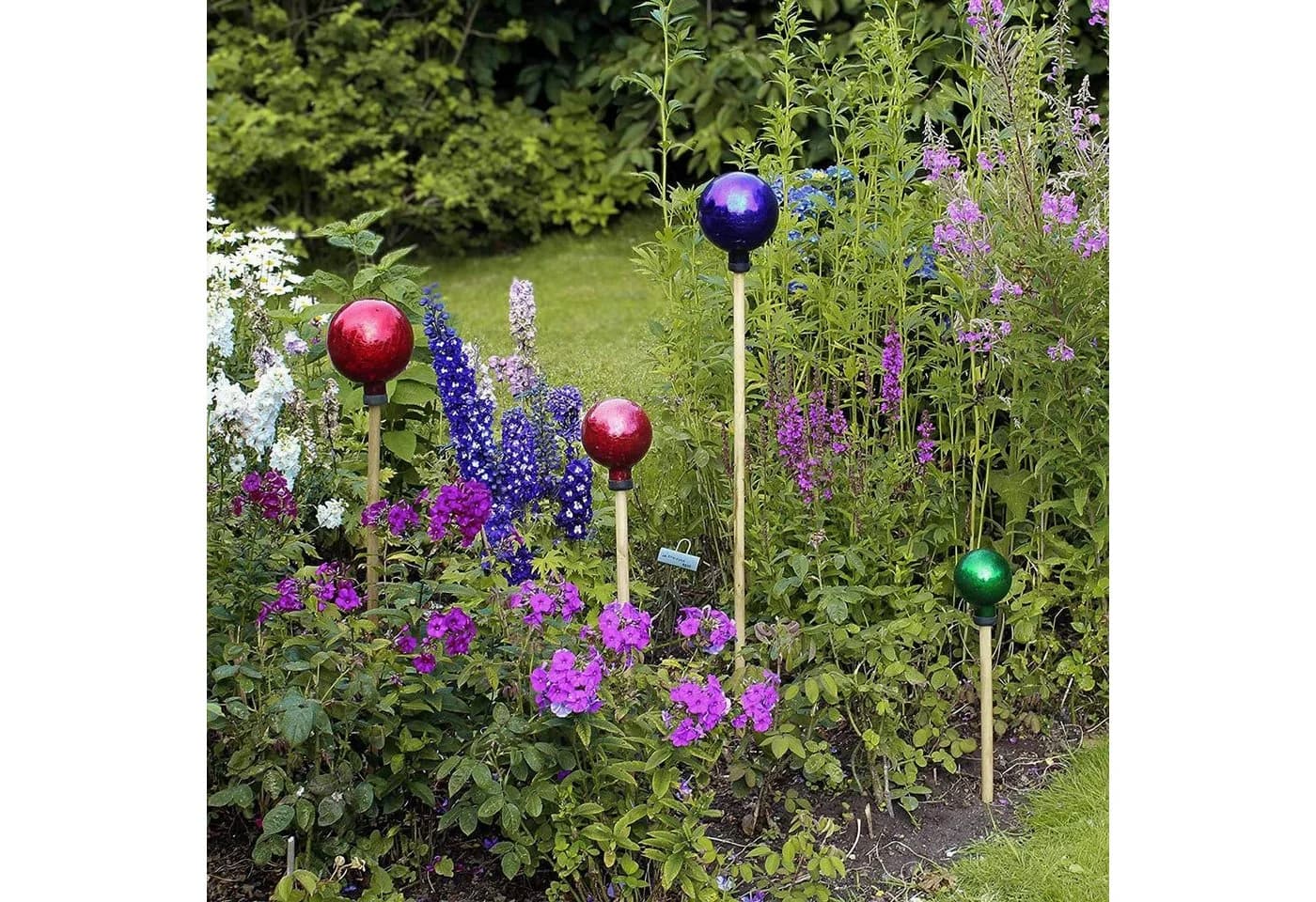 VERDOBA Rosenkugel Gartenkugel Glas Rot Dekokugel für Außen - Bild 3