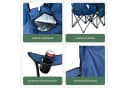 MOVAN Campingstuhl 2er Partner Anglerstuhl mit Sonnenschirm und Kühlfach Blau Bild 4