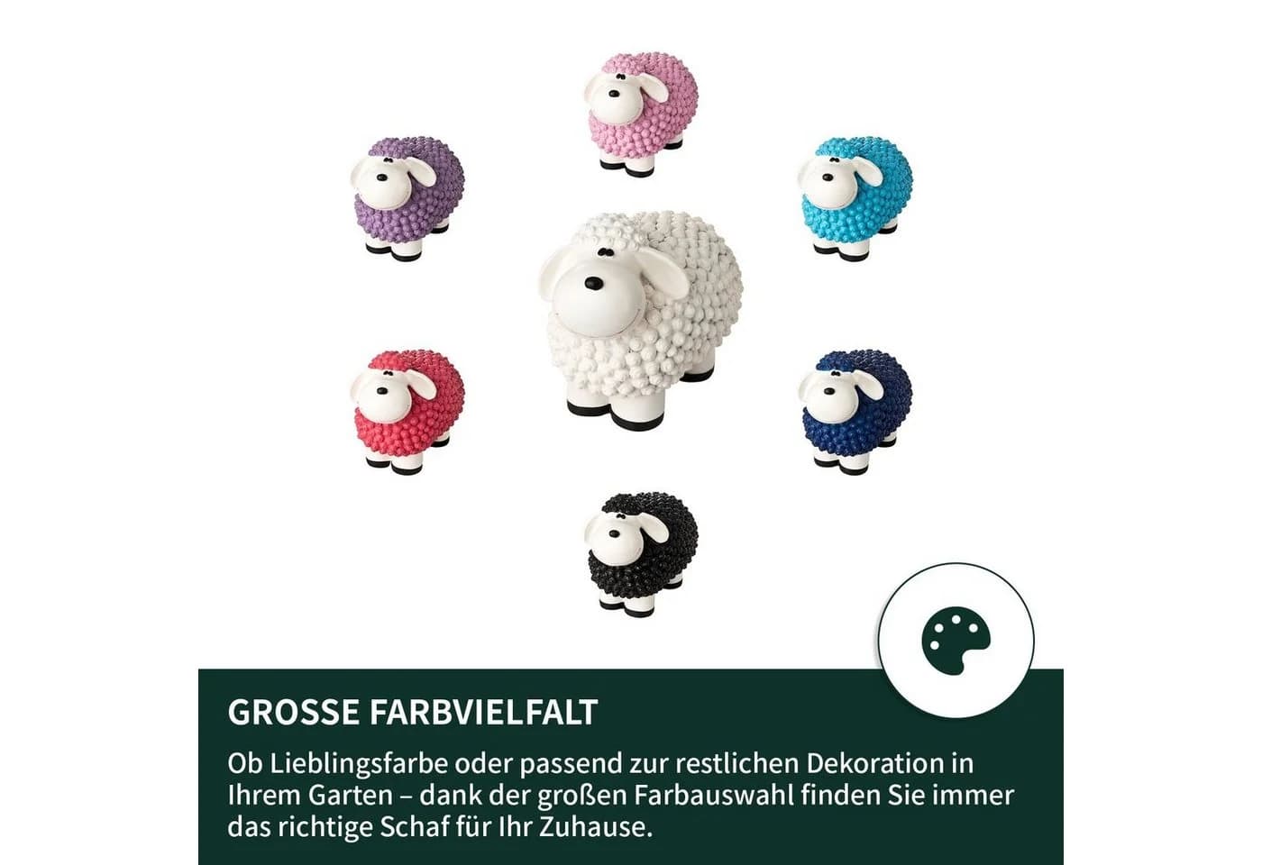 VERDOBA Gartenfigur Bunte Mini Schafe Polyresin - Bild 3