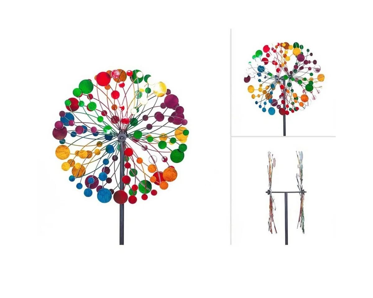 Kinetic Art Windspiel Metall Windrad Bunt Kaleidoscope - Bild 5