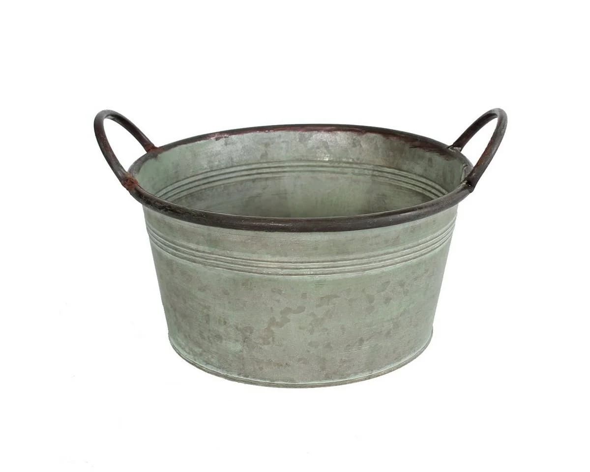 colourliving Zink Pflanztopf rund Old Green 28cm Ø - Bild 2