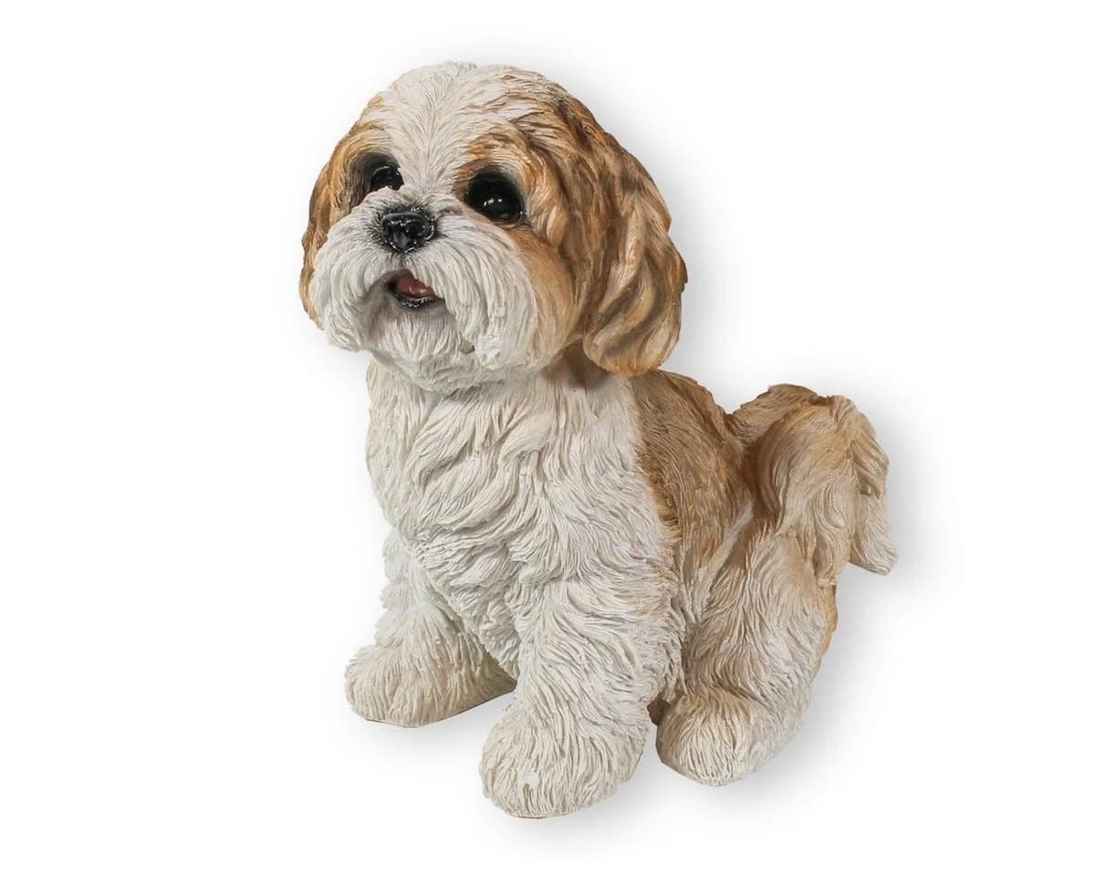 colourliving Shih Tzu Figur 22 cm Handbemalt Braun/Weiss - Bild 2