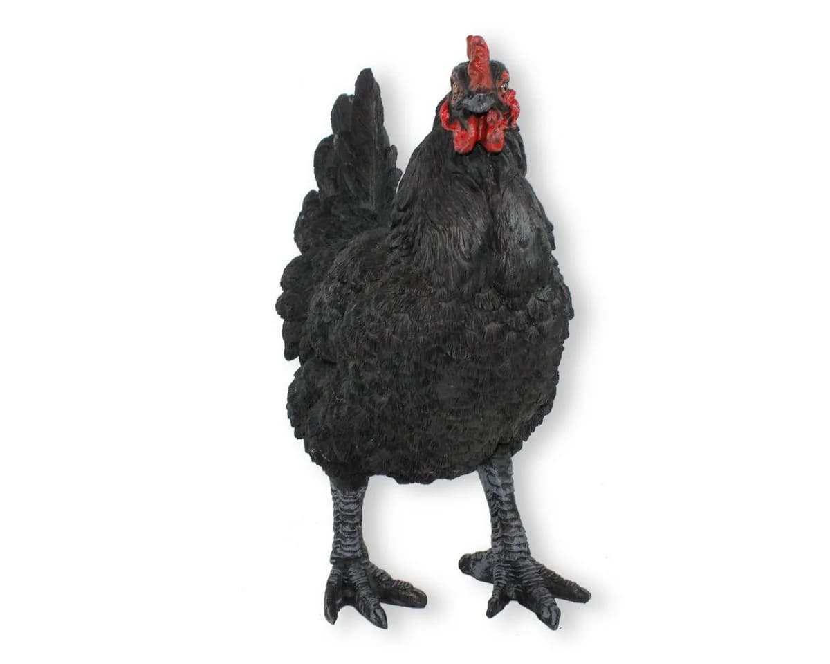 colourliving Gartendeko Huhn Figur Schwarz 35cm