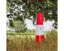 colourliving Solar Leuchtturm Garten Metall LED Rot Weiß Schwarz Bild 4