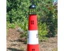 colourliving Solar Leuchtturm Garten Metall LED Rot Weiß Schwarz Bild 5