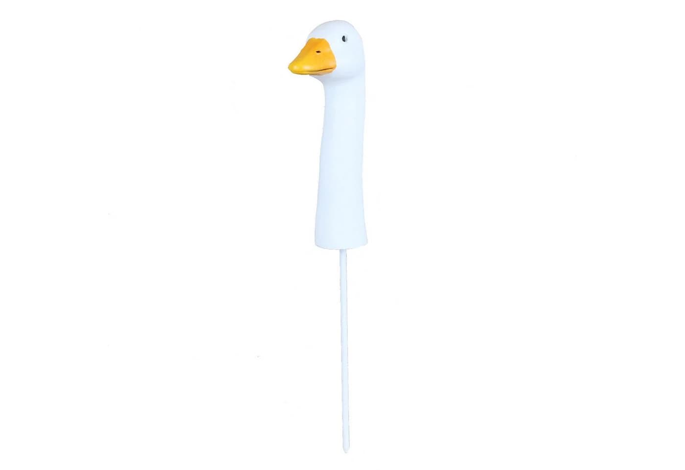 colourliving Gänsekopf Gartenstecker 32cm Weiß/Orange Polyresin - Bild 2
