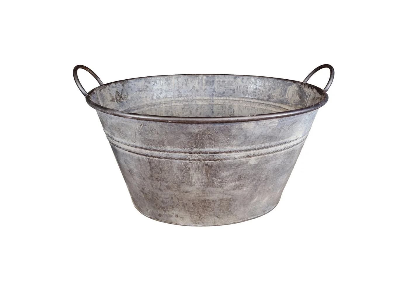 colourliving Blumentopf 3er Set Zinkwannen oval Silber - Bild 5