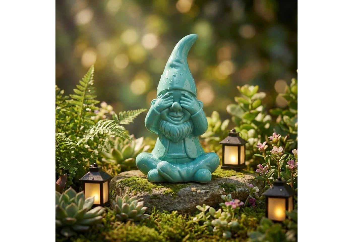 colourliving Gartenzwerg BlindPoser Modern Pastell Hochglanz MintRush