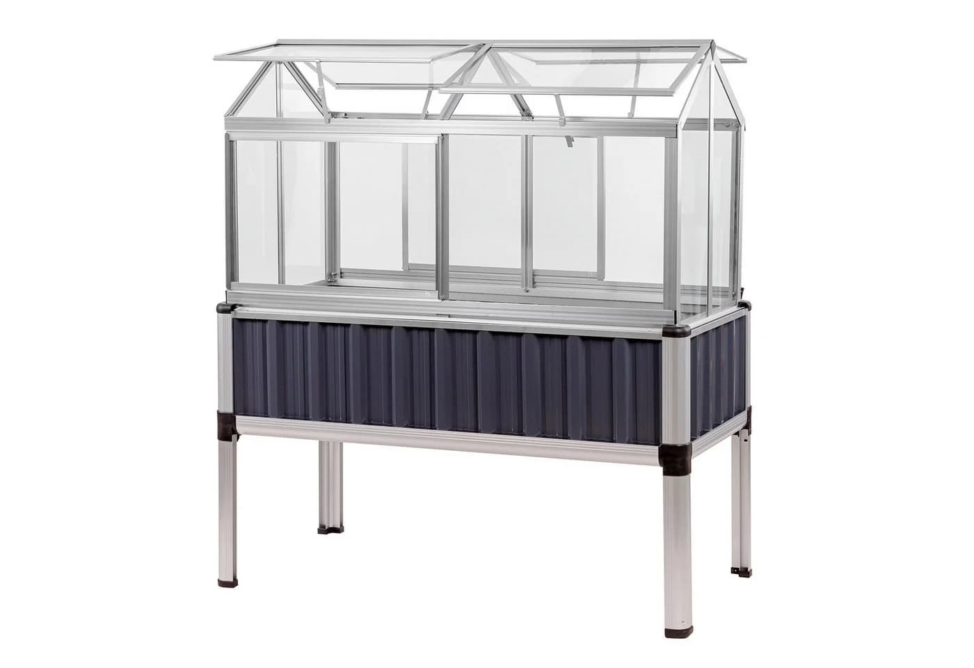 DEMA Hochbeet Eden Aluminium mit Gewächshausaufsatz