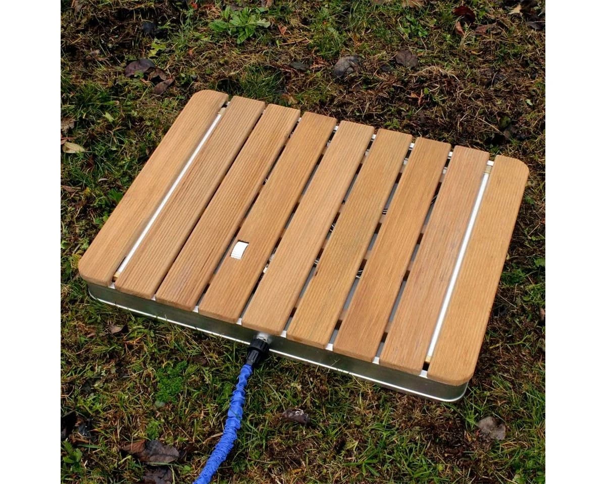 Mobile Gartendusche aus massivem Teak-Holz - Bild 3