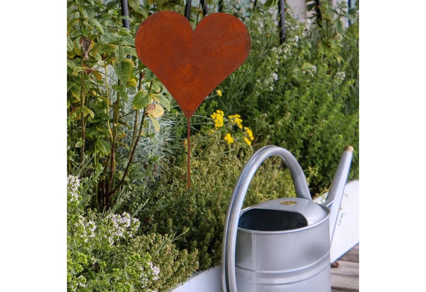 CEPEWA Gartenstecker 6er Set Herz Rost-Design - Bild 3