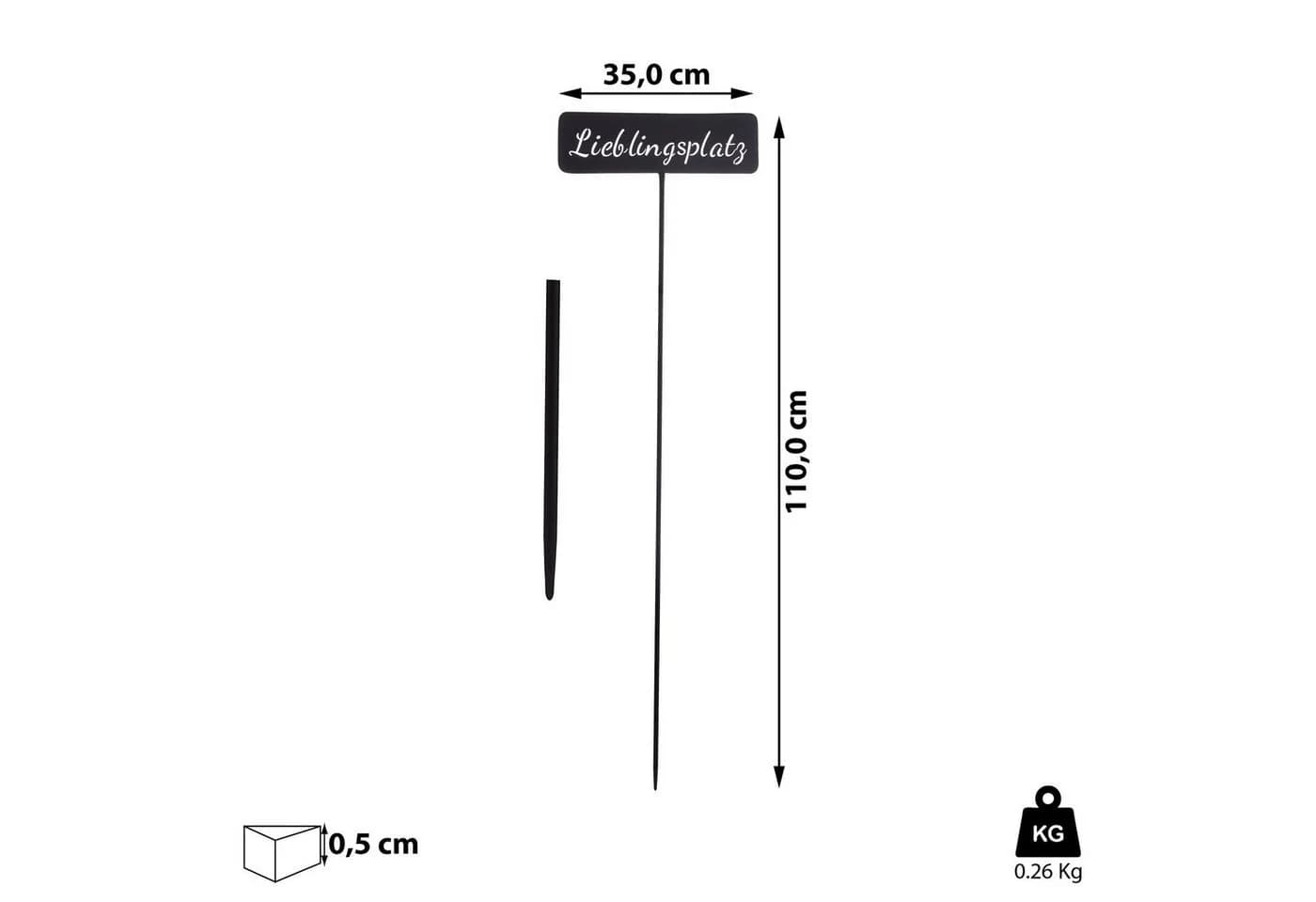 CEPEWA Gartenstecker "Lieblingsplatz" aus Eisen schwarz