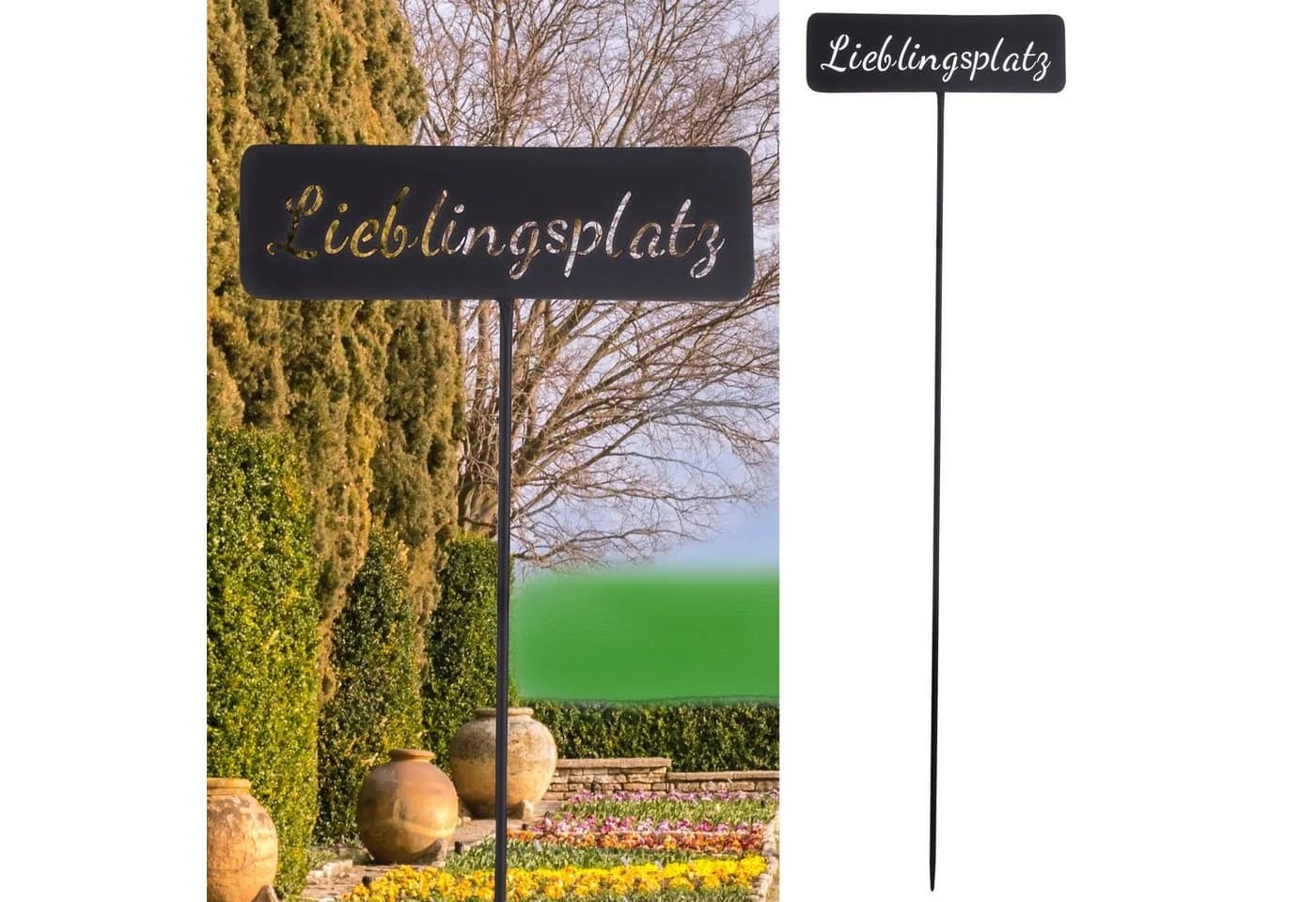 CEPEWA Gartenstecker "Lieblingsplatz" aus Eisen schwarz - Bild 2