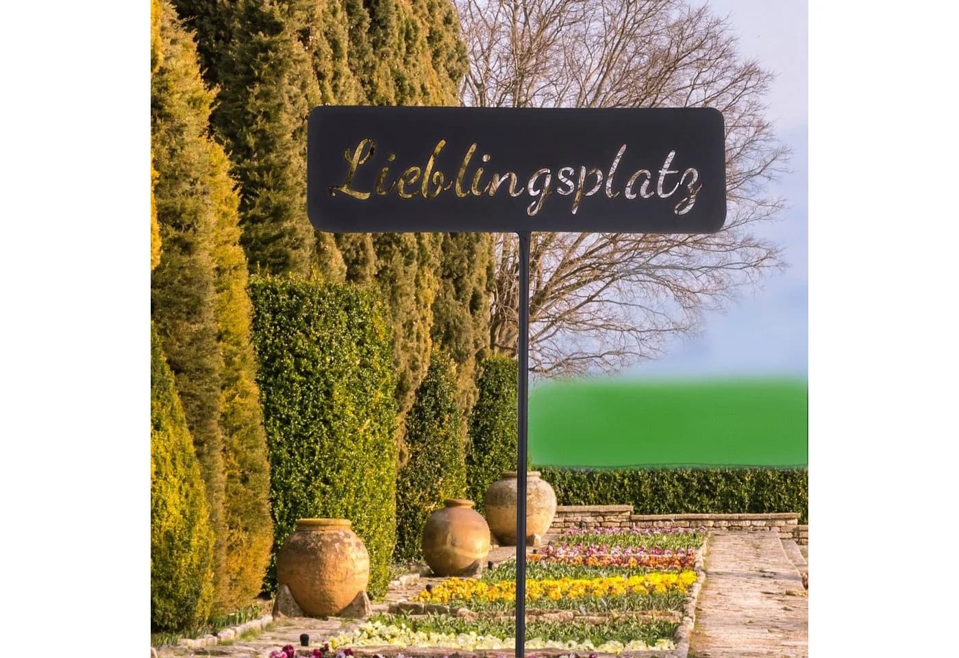 CEPEWA Gartenstecker "Lieblingsplatz" aus Eisen schwarz - Bild 3