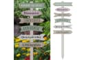 CEPEWA Gartenstecker Gartenschild Wegweiser 6 Planken Natur/Grün/Rosa Bild 2
